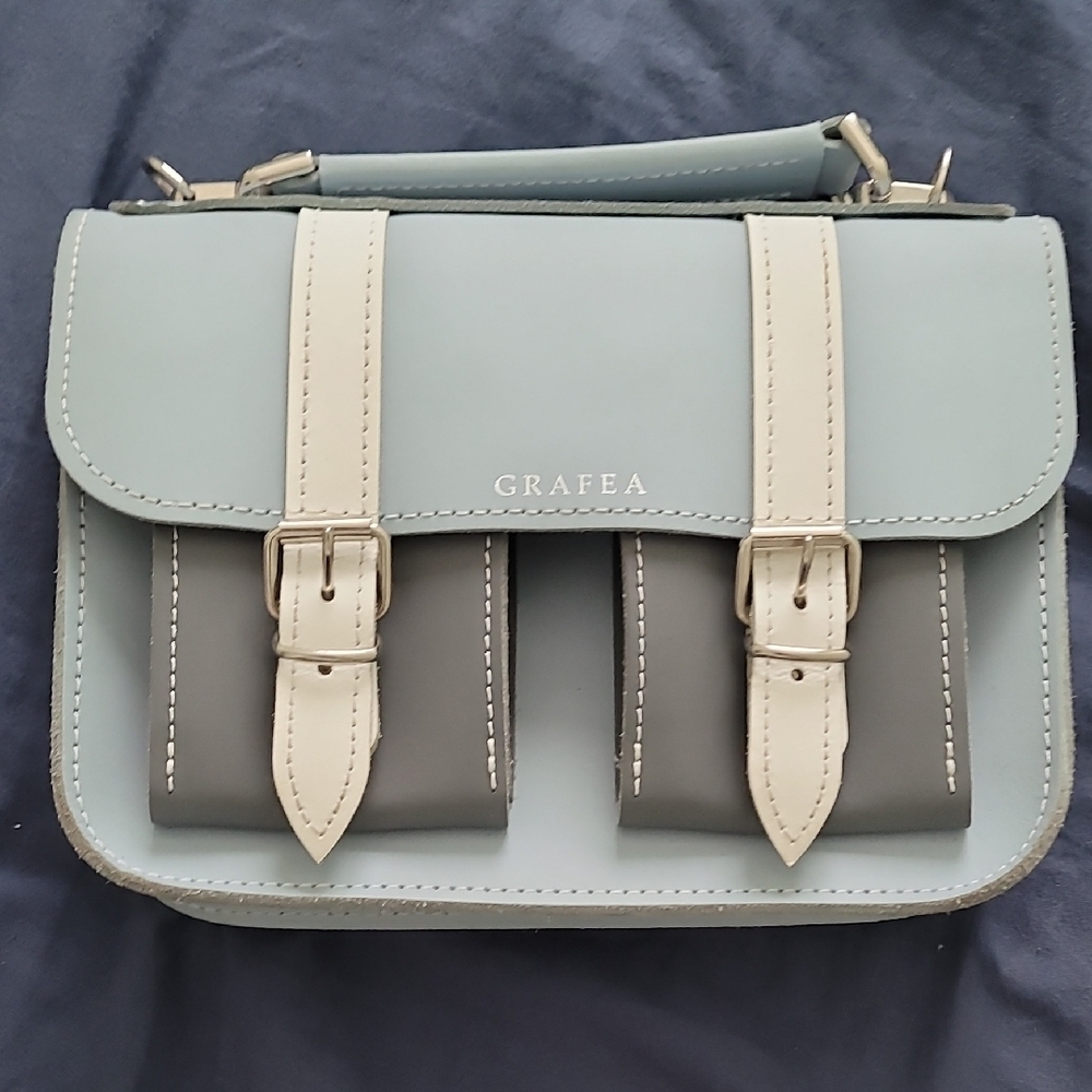 Grafea  Micro Blue and Cream Satchel